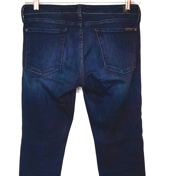 7 For All Mankind Women's 27 High Rise Blue Fringe Jeans - Picture 6 of 7